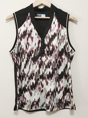 PGA Tour Abstract Pattern Casual Golf Tank Top Large Moisture Wicking